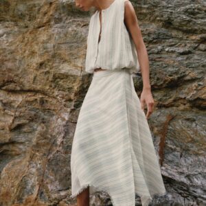 ASYMMETRIC MIDI SKIRT
