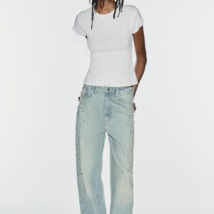 TRF SPARKLY BAGGY DENIM JEANS