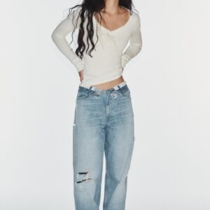 TRF MID-WAIST FOLDED WAISTBAND JEANS