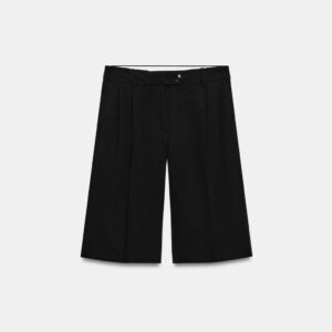 LONG PLEATED BERMUDA SHORTS
