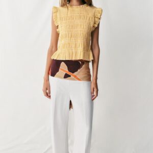 GINGHAM SMOCKED TOP