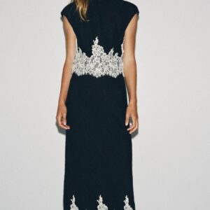 LACE TRIM MIDI SKIRT