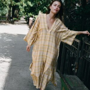 LONG CHECK DRESS