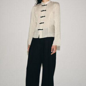 ZW COLLECTION STRIPED SHIRT WITH FROG FASTENING