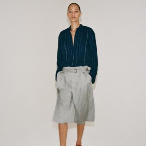 ZW COLLECTION STRIPED BIB SHIRT