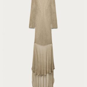 MARISA BERENSON X ZARA METALLIC THREAD KNIT LONG DRESS