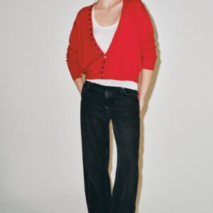 100% EXTRA SOFT WOOL V-NECK CARDIGAN