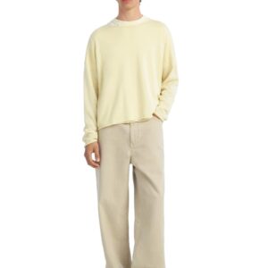 CROPPED LINEN-WOOL BLEND JUMPER