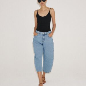 ZW COLLECTION MID-WAIST CAPRI BALLOON JEANS
