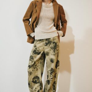 ZW COLLECTION MID-WAIST BARREL FLORAL JEANS