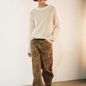 ZW COLLECTION CURVED STRAIGHT MID-WAIST PRINTED JEANS