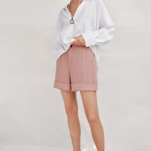 BERMUDA SHORTS WITH TURN-UP HEMS