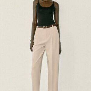 CROPPED TROUSERS WITH BELT