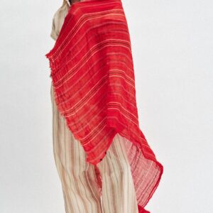 LINEN BLEND STRIPED SCARF