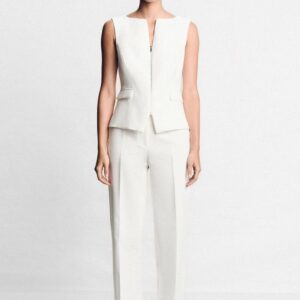 WAISTCOAT AND STRAIGHT-LEG TROUSER SET - OYSTER-WHITE