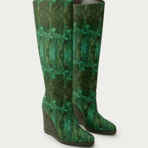 MARISA BERENSON X ZARA PRINTED WEDGE BOOTS