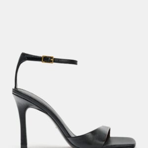 ASYMMETRIC LEATHER HEELED SANDALS