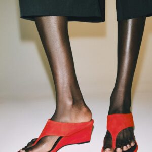 LEATHER WEDGE SANDALS