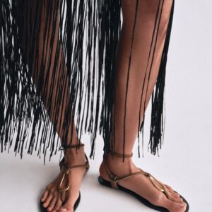 LEATHER SANDALS WITH METAL DETAIL