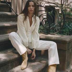 SPLIT SUEDE COWBOY ANKLE BOOTS