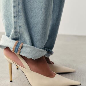 METALLIC HEEL SLINGBACK SHOES