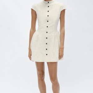 SHORT LACE DRESS WITH CONTRAST BUTTONS