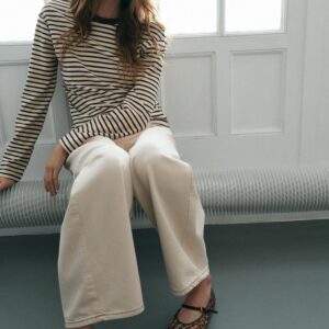 PRINTED MESH BALLET FLATS