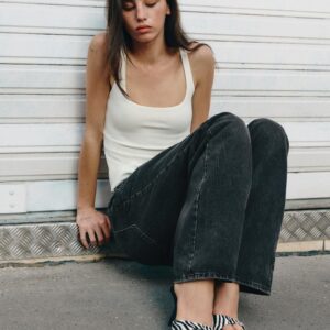 PRINTED LEATHER SANDALS WITH SHEEPSKIN
