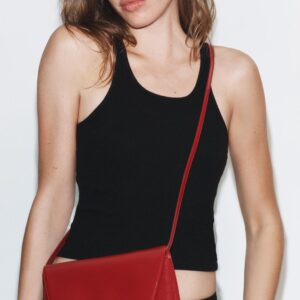 PATENT-EFFECT SHOULDER BAG
