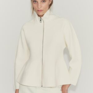 PEPLUM ZIP-UP CARDIGAN