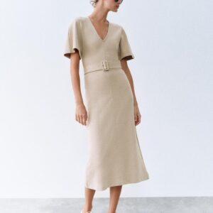 SOFT MIDI DRESS WITH BELT