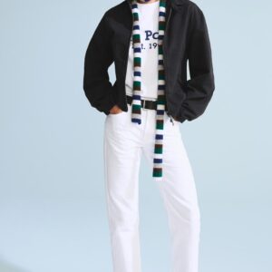 0FR. PARIS X ZARA 100% CASHMERE STRIPED SCARF