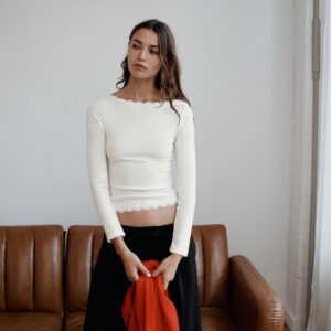 LACE BOAT NECK TOP