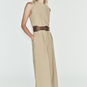 WIDE-LEG COMBINED JUMPSUIT WITH BELT