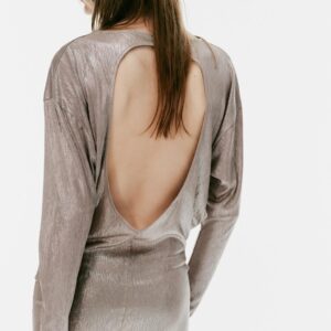 METALLIC-EFFECT CUT-OUT TOP