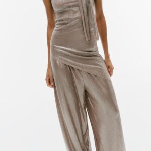 METALLIC EFFECT SAROUEL TROUSERS