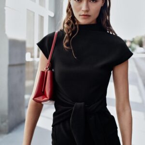 DRAPED TOP WITH WAISTBAND