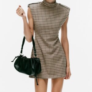 CHECKED PLAYSUIT WITH TABS