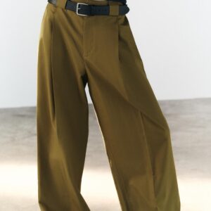 PLEATED TROUSERS WITH BELT LOOPS