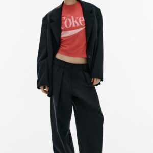 TROUSERS WITH PLEATS AND BELT LOOPS
