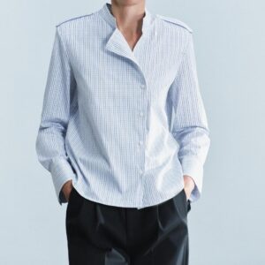 ZW COLLECTION CHECK SHIRT WITH SHOULDER PADS