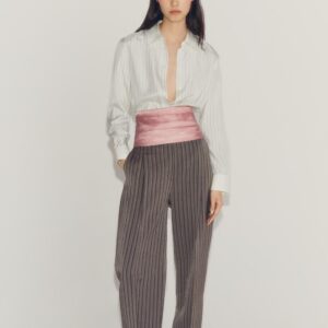 ZW COLLECTION STRIPED PLEATED TROUSERS