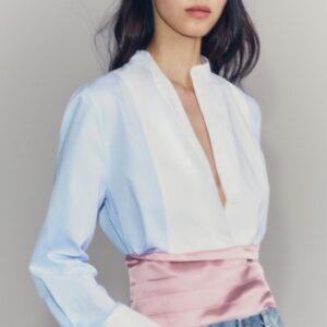 ZW COLLECTION STRIPED BIB SHIRT