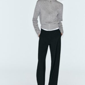 MID-WAIST STRAIGHT-LEG TROUSERS