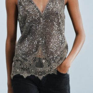 ZW COLLECTION COMBINED SEQUIN TOP