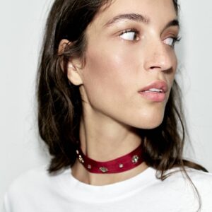 FABRIC RHINESTONE CHOKER