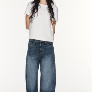 TRF MID-WAIST BAGGY FOLDED JEANS