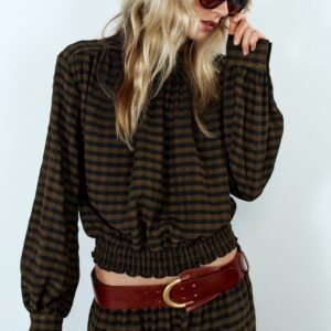 CHECK BLOUSE