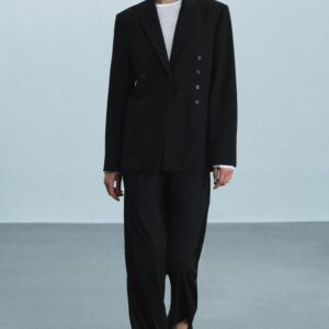 ZW COLLECTION STRIPED WIDE-LEG TROUSERS