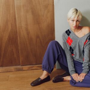 WOOL BLEND ARGYLE JUMPER